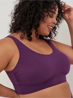 Torrid Active Purple Scoop Swim Surf Beach Top UPF 40+ Sz 1X